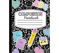 Kawaii Pastel Composition Notebook - 100 Pages: Cute School Supplies Journal for Students, Teachers, and Writers | Aesthetic Black & Pastel Cover