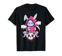 Kawaii Pastel Goth Cute Creepy Rabbit & Skull Menhera Occult Maglietta