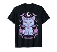 Kawaii Pastel Goth Demon Cat Spooky Occult Graveyard Maglietta
