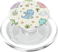 Kawaii pastello carino drago castello stelle nuvole PopSockets PopGrip per MagSafe