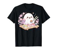 Kawaii Pastello Shima-Enaga Bird Sushi Cutecore Estetica Maglietta