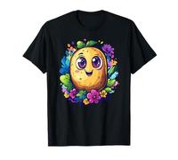 Kawaii Patata Circondata Da Fiori Divertimento Maglietta