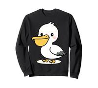 Kawaii Pellicano Cartoon Cute Seabird Ocean Animal Design Felpa