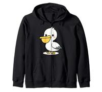 Kawaii Pellicano Cartoon Cute Seabird Ocean Animal Design Felpa con Cappuccio