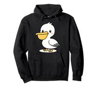 Kawaii Pellicano Cartoon Cute Seabird Ocean Animal Design Felpa con Cappuccio