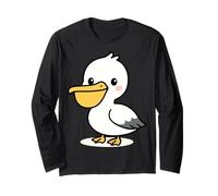 Kawaii Pellicano Cartoon Cute Seabird Ocean Animal Design Maglia a Manica