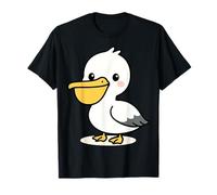 Kawaii Pellicano Cartoon Cute Seabird Ocean Animal Design Maglietta