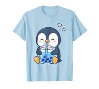 Kawaii Penguin Drinking Boba Tea Cute Bubble Tea Maglietta