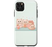 Kawaii persiano gatto dessert carino pastello illustrazione Custodia per iPhone 11 Pro Max