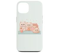 Kawaii persiano gatto dessert carino pastello illustrazione Custodia per iPhone 13