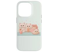 Kawaii persiano gatto dessert carino pastello illustrazione Custodia per iPhone 14 Pro