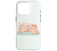 Kawaii persiano gatto dessert carino pastello illustrazione Custodia per iPhone 16 Pro