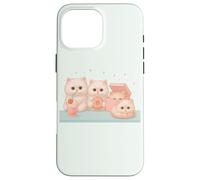 Kawaii persiano gatto dessert carino pastello illustrazione Custodia per iPhone 16 Pro Max