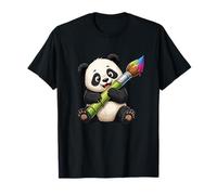Kawaii Pittura Panda con Arcobaleno Pennello per Bambini Maglietta