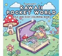 Kawaii Pocket World: A Bold and Easy Coloring Book Featuring Adorable Miniature Scenes Inside Bags, Backpacks, and Cozy Spaces for Stress Relief