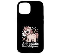 Kawaii Pony Art Studio incontra equitazione cavallo Arena Custodia per iPhone 15