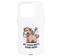 Kawaii Pony Art Studio incontra equitazione cavallo Arena Custodia per iPhone 15 Pro
