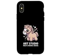 Kawaii Pony Art Studio incontra equitazione cavallo Arena Custodia per iPhone X/XS