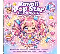 Kawaii Pop Star Coloring Book: Adorable Chibi Idol Fashion, Cute Snacks, Music Accessories & Fun Coloring Pages for Teens, Tweens & K-Pop Lovers