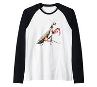 Kawaii Praying Mantis Fiore di ciliegio Giapponese T Fan del Maglia con Maniche Raglan