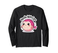Kawaii Pufferfish Ocean Art Maniglia con Cura Sea Life Design Maglia a Manica