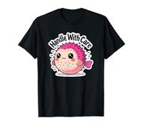 Kawaii Pufferfish Ocean Art Maniglia con Cura Sea Life Design Maglietta