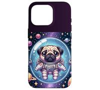 Kawaii Pug in Space: Cute Astronaut Pug Custodia per iPhone 16 Pro