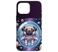 Kawaii Pug in Space: Cute Astronaut Pug Custodia per iPhone 16 Pro Max