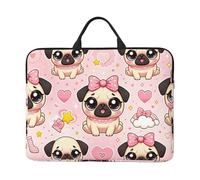 Kawaii-Pug-Love - Custodia per computer portatile da 14 pollici, con chiusura a cerniera