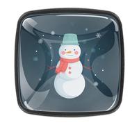 Kawaii Pupazzo di neve con fiocchi di neve in design piatto Pomelli per mobili da cucina, pomelli per cassettiera con viti, maniglie per mobili per la casa, confezione da 4