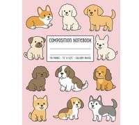 Kawaii Puppies: Cute Dog Composition Notebook, College Ruled, 110 Pages: Adorable Puppy Pattern Journal for Teen Girls, College Students & Dog Lovers, 7.5×9.25 Lined Pages, Pastel Pink Cover