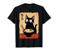 Kawaii Ramen Cat Carino cibo giapponese per anime, amanti della tagliatella Maglietta