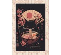 Kawaii Ramen Cat Notebook: Japanese Anime Aesthetic Lined Journal with Sakura | Cute Gift for Noodle & Cat Lovers
