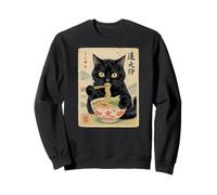 Kawaii Ramen Cat Retro Japanese Noodles Opera d'Arte Felpa