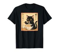 Kawaii Ramen Cat Retro Japanese Noodles Opera d'Arte Maglietta