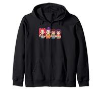 Kawaii Ramen Friends Quattro Chibi Bambini Slurping Noodles Food Felpa con Cappuccio