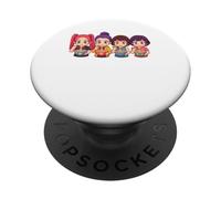 Kawaii Ramen Friends Quattro Chibi Bambini Slurping Noodles Food PopSockets PopGrip Adesivo