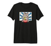 Kawaii Ramen Gray Tabby Cat Lover Maglietta Premium