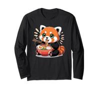 Kawaii Ramen Red Panda Soia Carino Tagliatelle Pun Soia Affamato Maglia a Manica