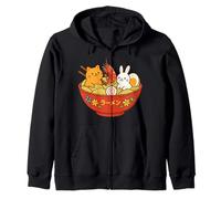 Kawaii Ramen Wave Coniglietti & Gamberetti Giapponese Noodle Art Felpa con Cappuccio