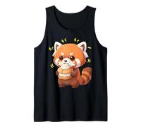 Kawaii Red Panda Bamboo Cat Munching Felicemente Canotta