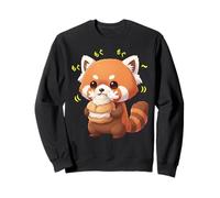 Kawaii Red Panda Bamboo Cat Munching Felicemente Felpa