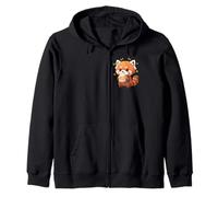Kawaii Red Panda Bamboo Cat Munching Felicemente Felpa con Cappuccio