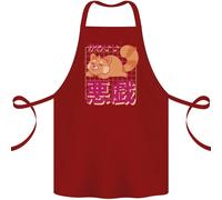 Kawaii Rosso Panda Giapponese Carino Cotone Grembiule 100% Biologico