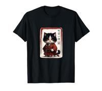 Kawaii Samurai Cat Carino Katana Warrior Art Maglietta