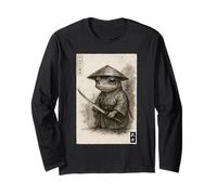 Kawaii Samurai Rana Antico Edo Estetico Ukiyo-e Maglia a Manica