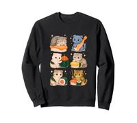 Kawaii Scottish Fold Sushi Cat Set in stile Chibi Food Felpa