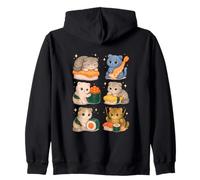 Kawaii Scottish Fold Sushi Cat Set in stile Chibi Food Felpa con Cappuccio