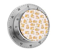 Kawaii Shiba Inu Cani Meccanico Wind Up Timer In Acciaio Inox Rotante Allarme Manuale 60 Minuti Conto Alla Rovescia per Cucinare Apprendimento