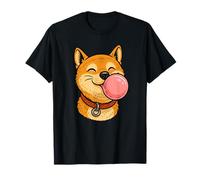 Kawaii Shiba Inu con Bubble Gum Amanti Cani Anime Giappone Maglietta